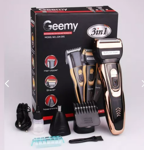 Afeitadora Recargable Geemy 3 En 1 Barba