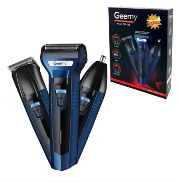 Afeitadora Recargable Geemy 3 En 1 Barba